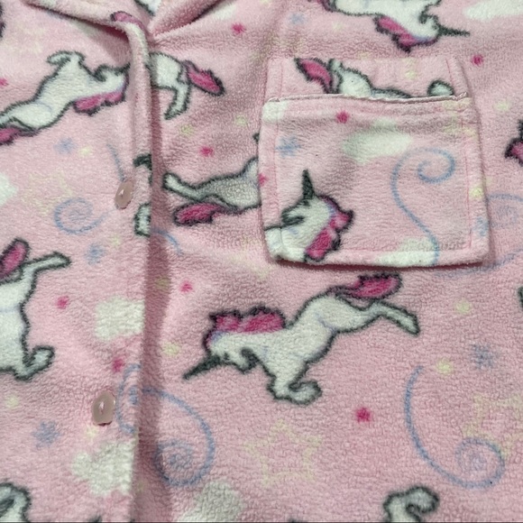 Fuzzy Unicorn Pink Pajama PJ Sleep Pants Shirt Set Cozy Warm Winter - Picture 10 of 12